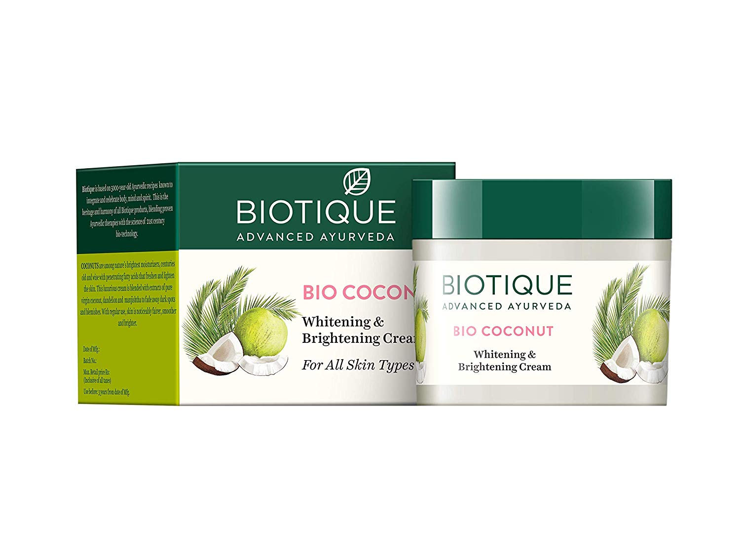Осветляющий крем для лица Биотик Кокос | Biotique Bio Coconut Face Cream
